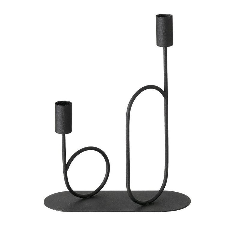 Boltze Home, świecznik czarny metalowy, Orlando