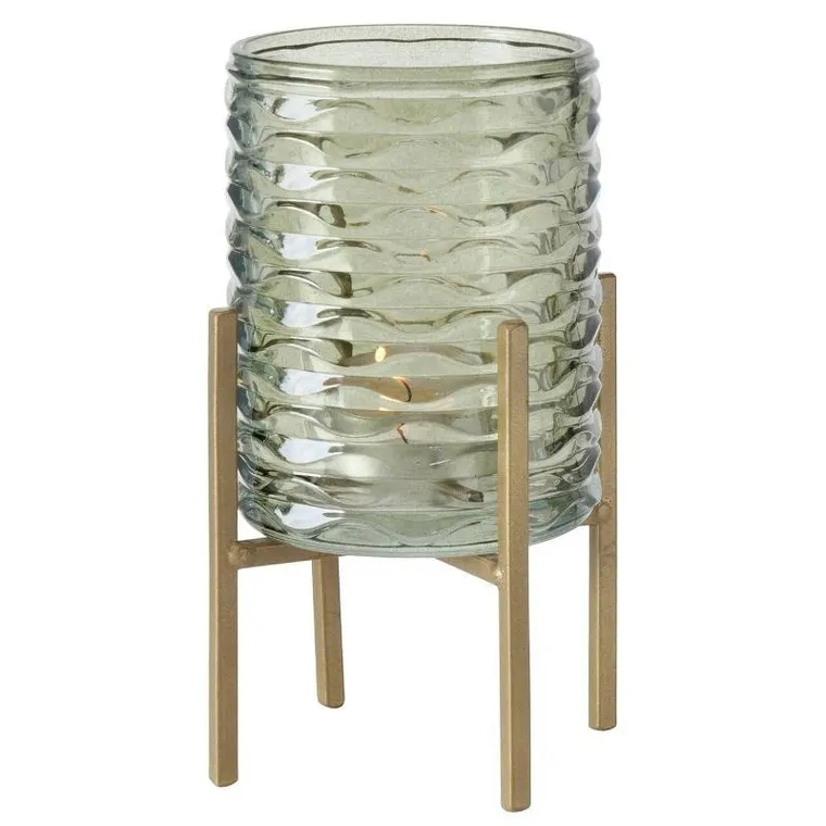 Boltze Home, świecznik na tealighty, Bolito, zielone szkło, Ø 8 cm