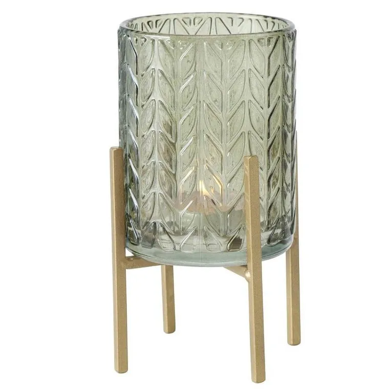 Boltze Home, świecznik na tealighty, Bolito, zielone szkło, Ø 8 cm