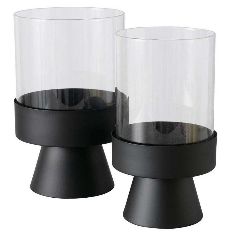 Boltze Home, świeczniki nowoczesne z czarnymi podstawami, Pallas, 2 szt.