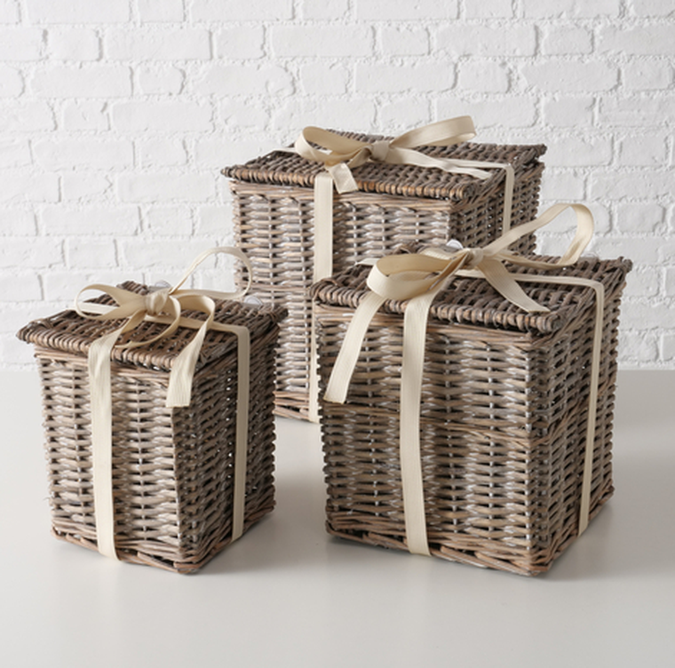 Boltze Home, Tango, kosze wiklinowe zamykane, 3 szt.