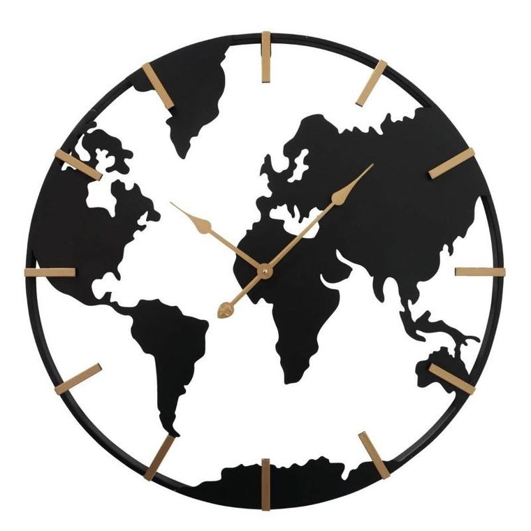 Boltze Home, zegar ścienny Union, metalowy ze złotymi wskazówkami