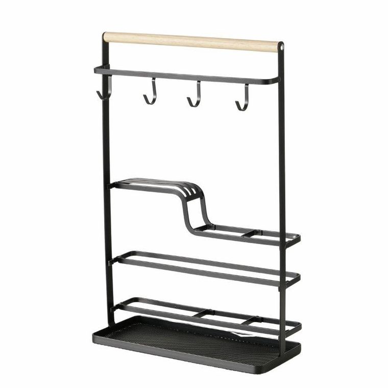 Boltze, metalowa półka z haczykami, Agneta, 43.5-28.5 cm