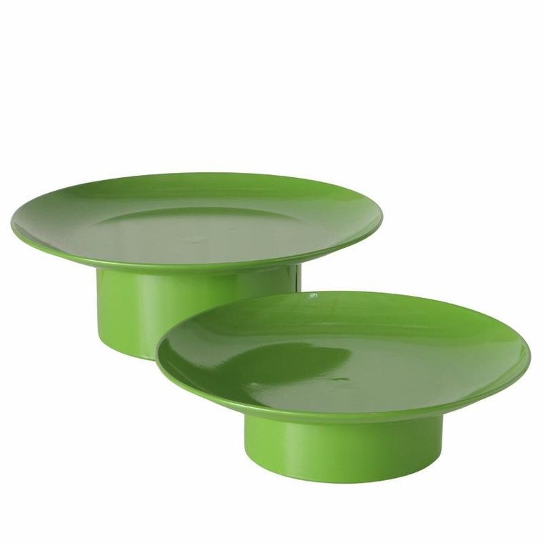 Boltze, patery metalowe na nóżce, Plana, 2 szt. ø 32.5-28 cm