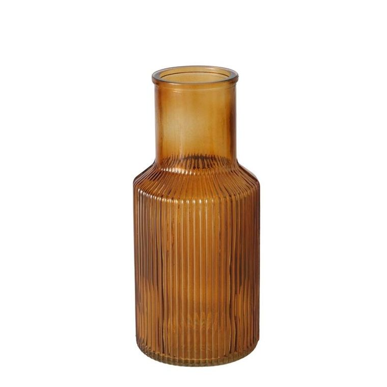 Boltze, prążkowany wazon szklany, Misam, 22 cm
