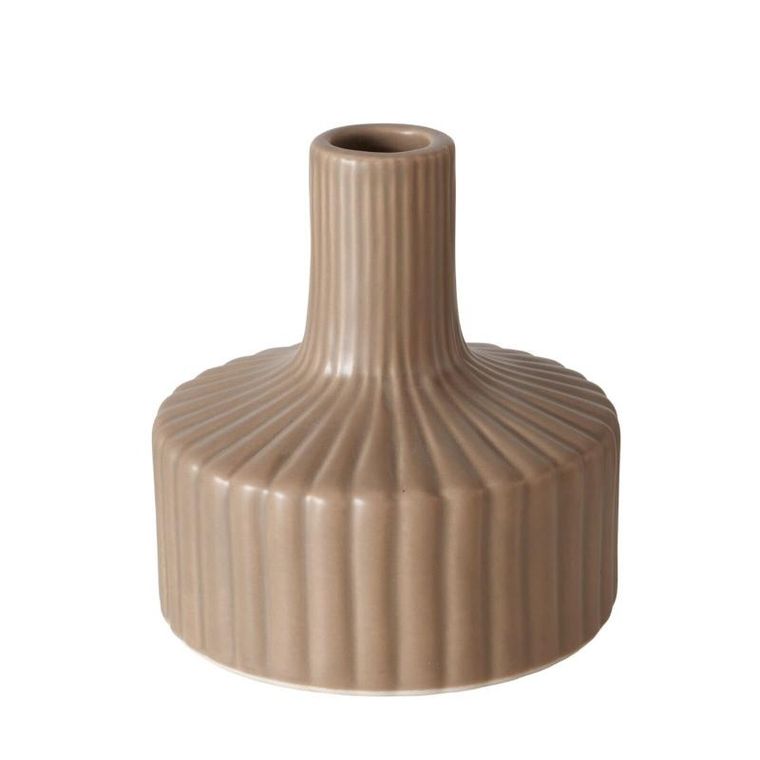 Boltze, prążkowany wazon w kolorze Nude Libelly, 11 cm