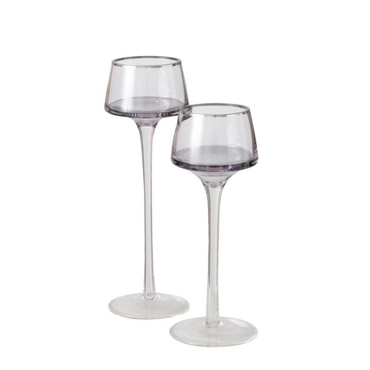 Boltze, świeczniki szklane Smola, 2 szt. 20-23 cm