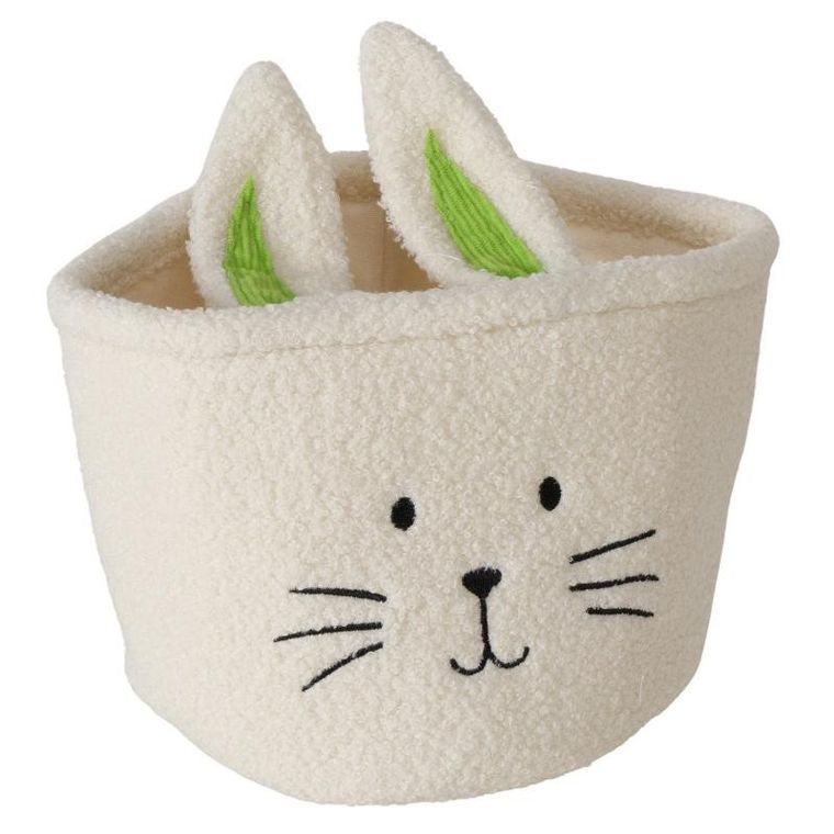 Boltze, tekstylny koszyk na drobiazgi, Nikkel, z motywem królika