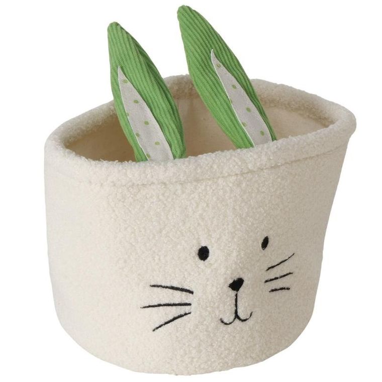 Boltze, tekstylny koszyk na drobiazgi, Nikkel, z motywem królika