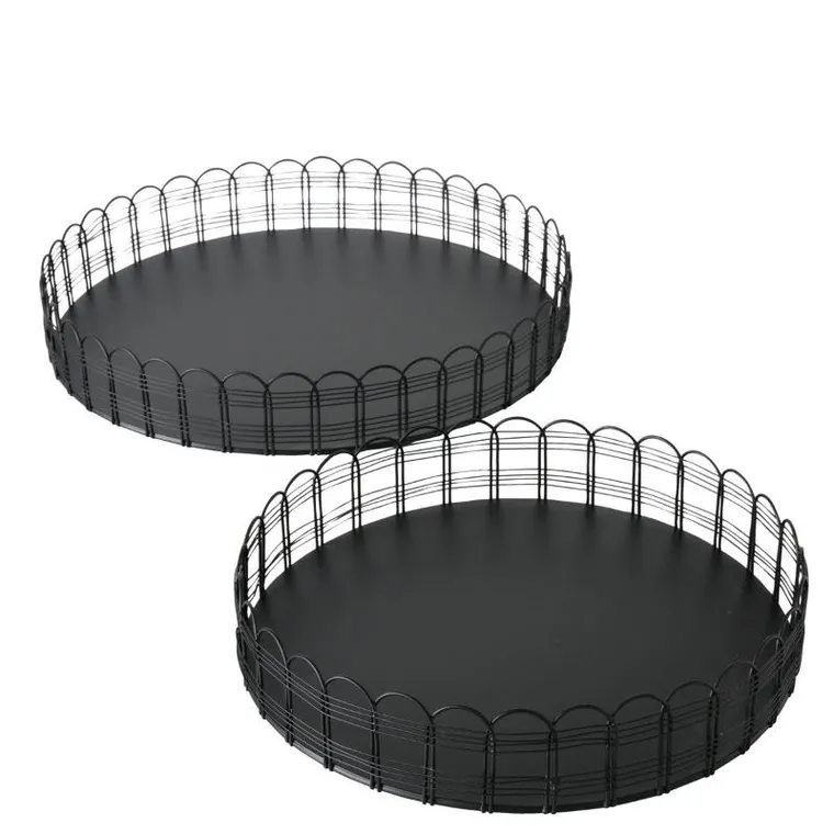 Boltze, Weiry, metalowe tace, średnica 25-31 cm, 2 szt.