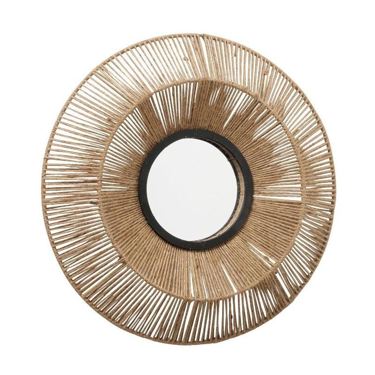 Boltze, Zaika, dekoracyjne lustro w jutowej ramie, 50 cm