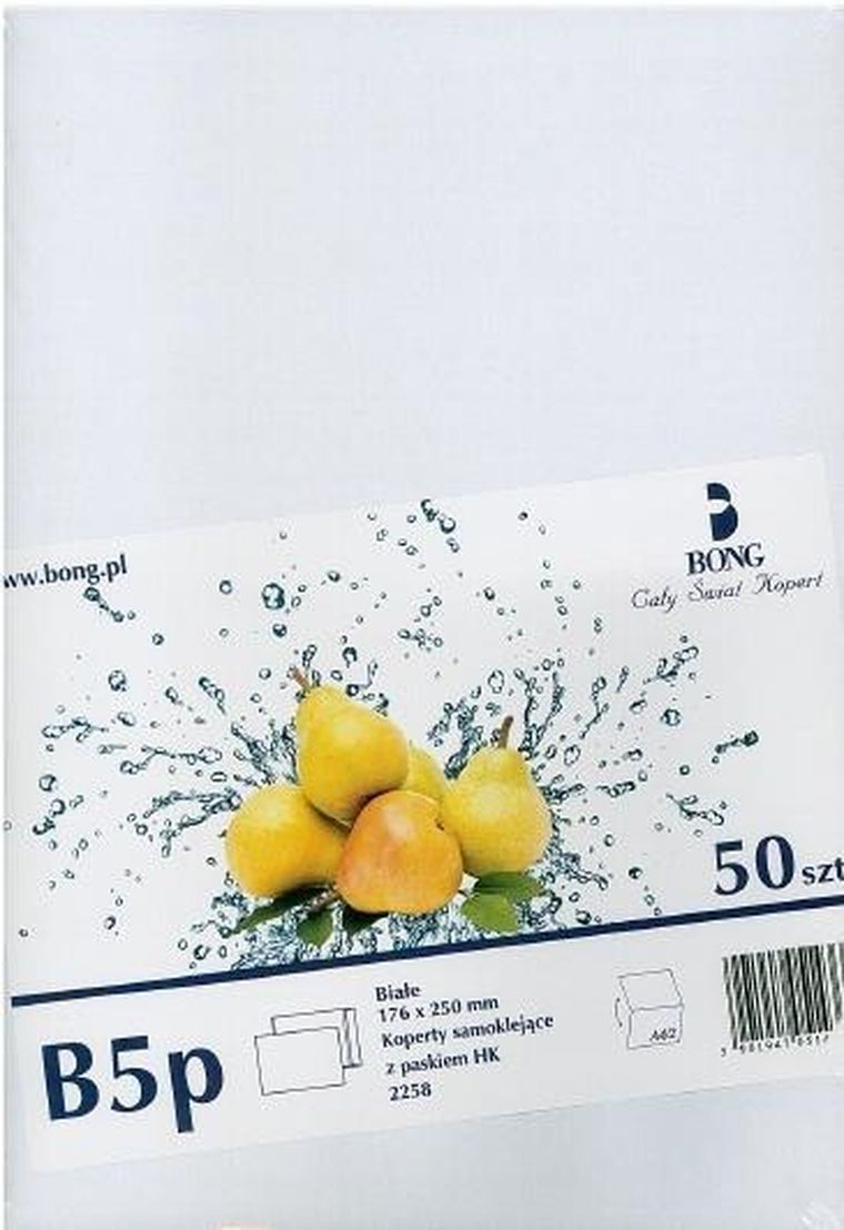 Bong, koperta B5 z paskiem, biała
