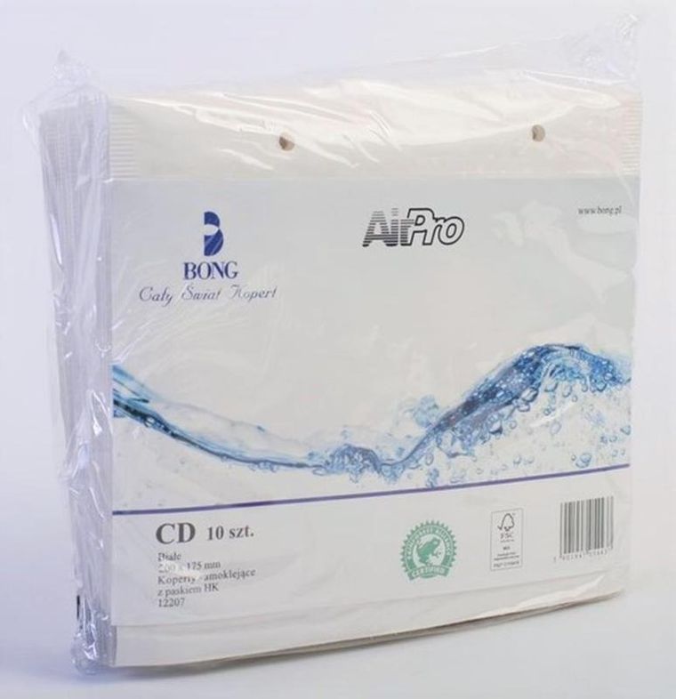Bong, koperta powietrzna na CD, biała, 20-17,5 cm