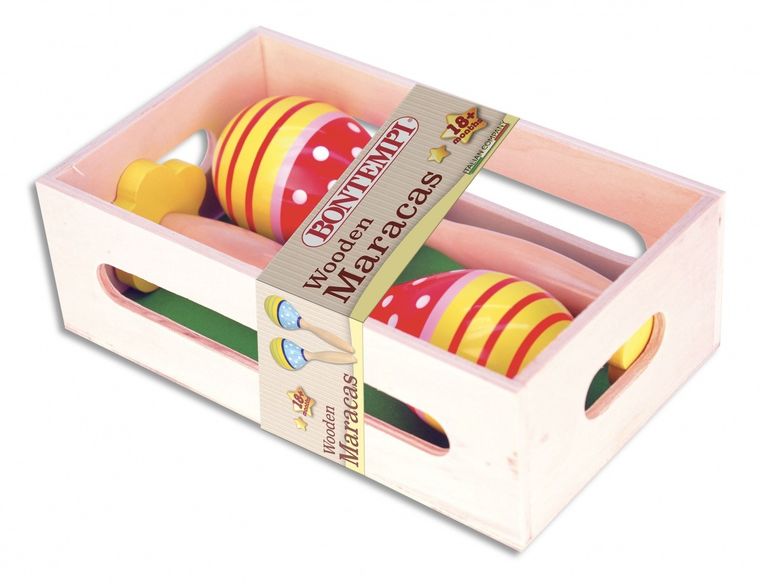 Bontempi Play, grzechotki, drewniane, kolorowe, 2 szt.