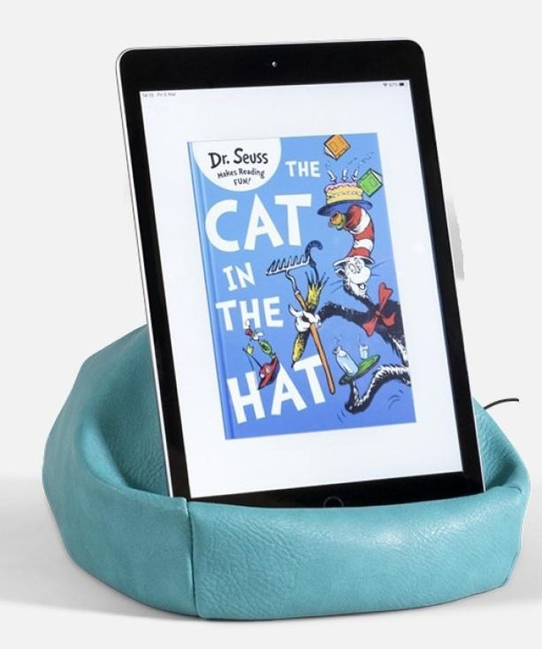 Bookaroo, Bean Bag, pufa stojak z kieszonką pod książkę lub tablet, turkusowy
