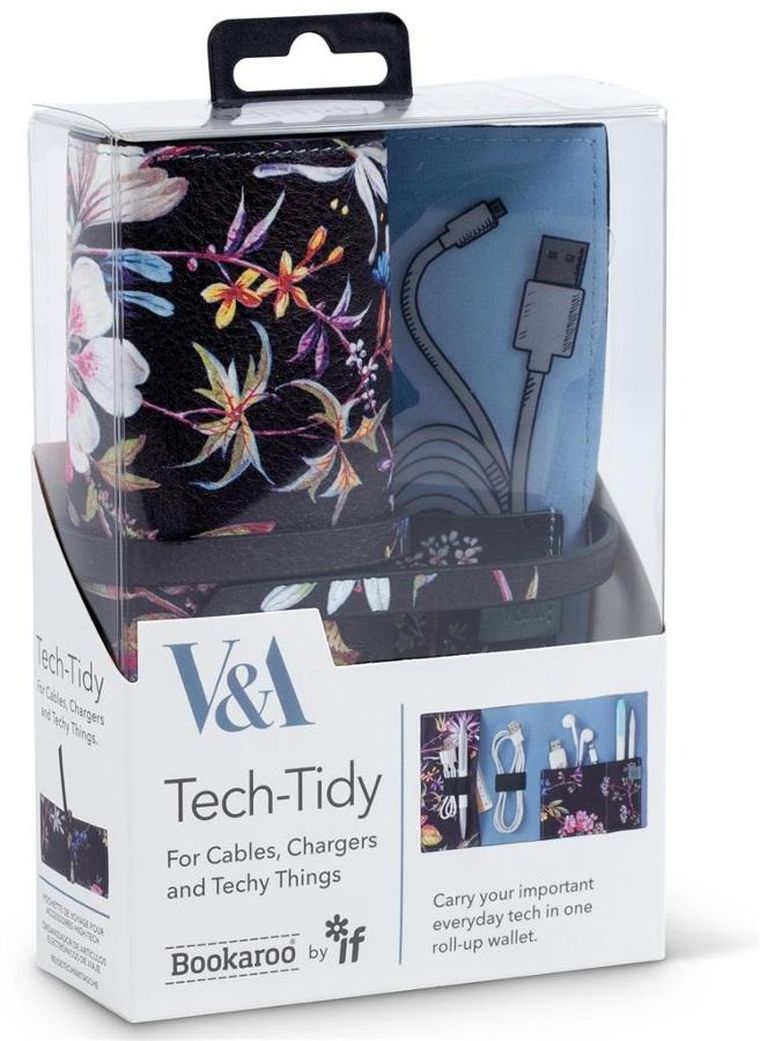 Bookaroo, organizer podróżny na kable i elektronikę, Kilburn Black Floral
