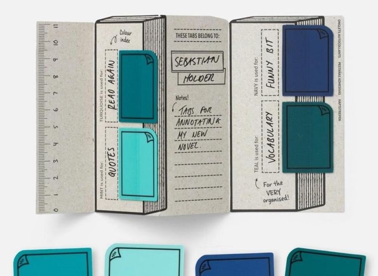 Bookaroo, znaczniki samoprzylepne, niebieskie