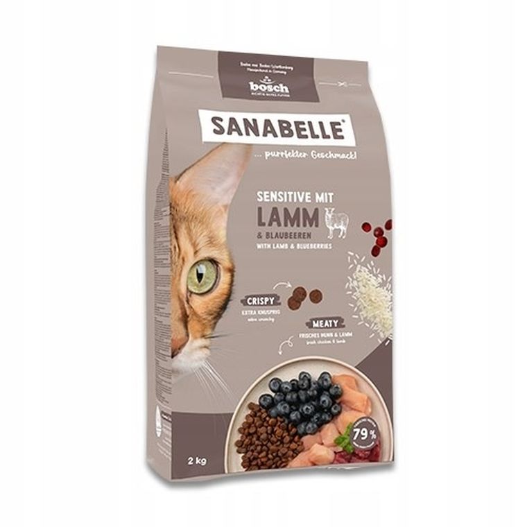 Bosch, Sanabelle Sensitive, jagnięcina, sucha karma dla kotów, 8 kg
