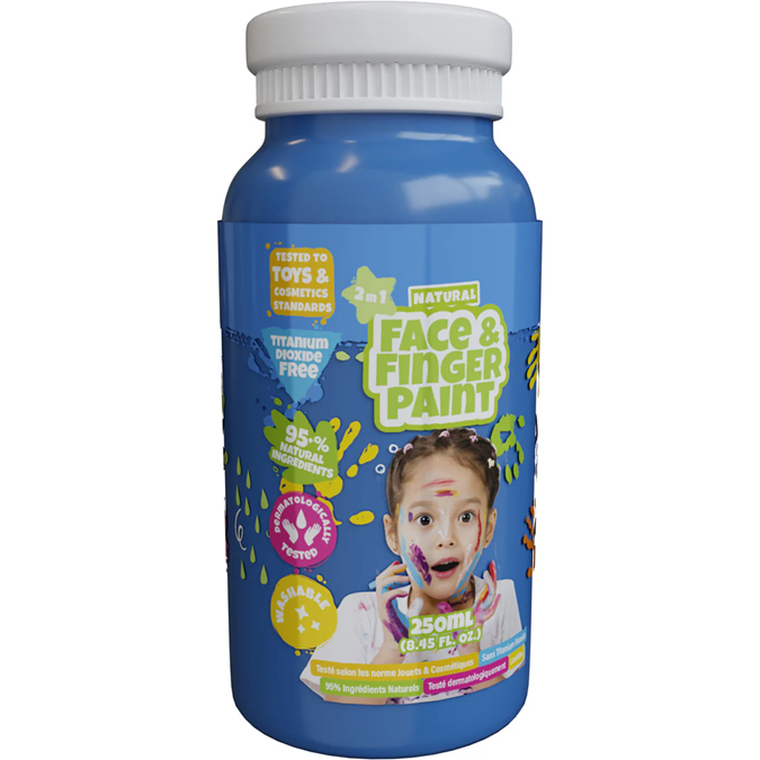 Boti Natural, farba do malowania palcami, do twarzy, niebieska, 250 ml