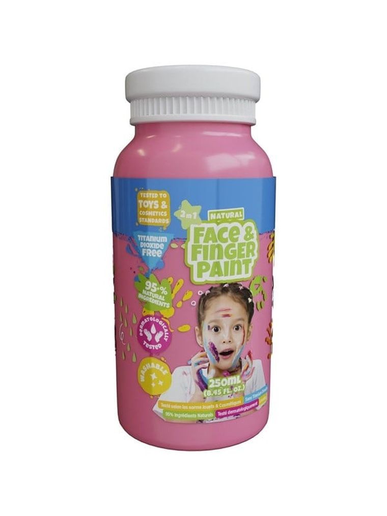 Boti Natural, farba do malowania palcami, do twarzy, różowa, 250 ml
