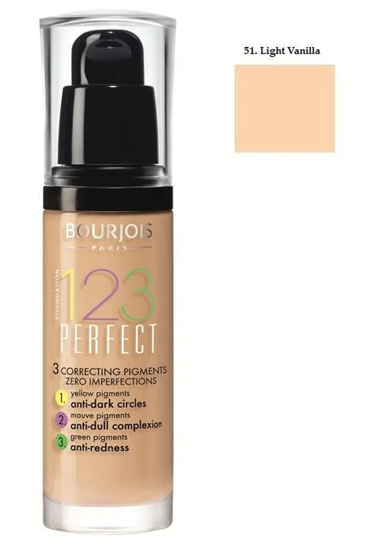 Bourjois, 123 Perfect Foundation, Podkład ujednolicający, nr 51 Light Vanilla, 30 ml