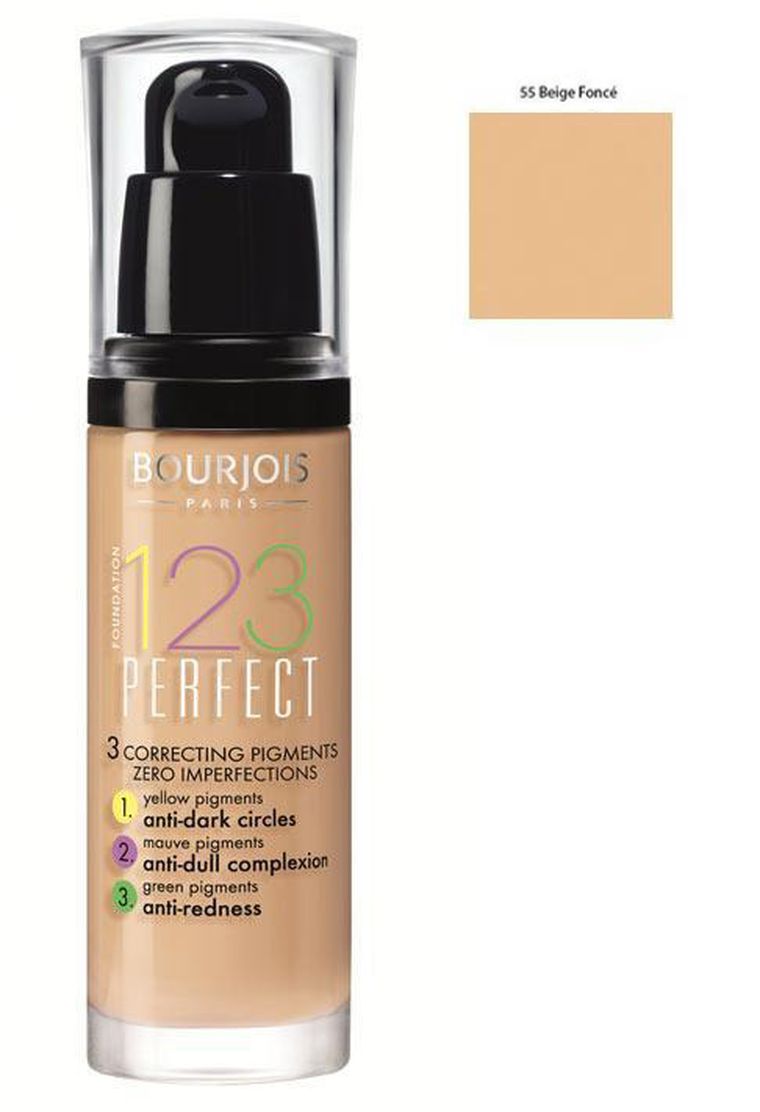 Bourjois, 123 Perfect Foundation, Podkład ujednolicający, nr 55 Dark Beige, 30 ml