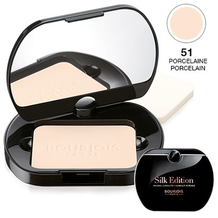 Bourjois, Silk Edition Compact Powder, naturalny prasowany puder, nr 51 Porcelain, 9 g