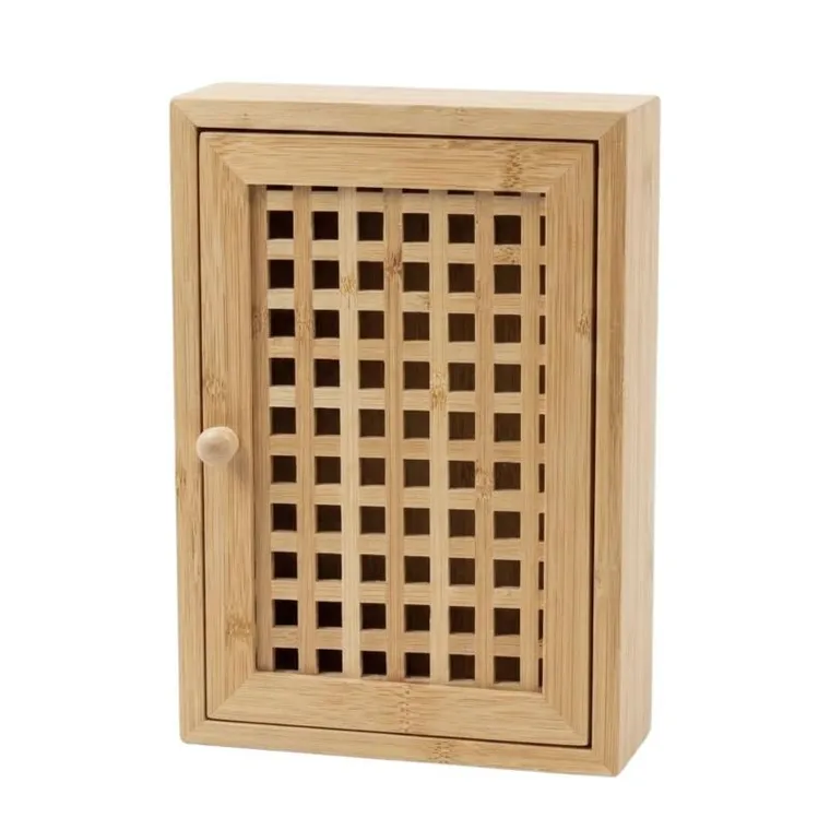 Boximo, Kizu, wisząca szafka na klucze, bambusowa, 19-27-6 cm