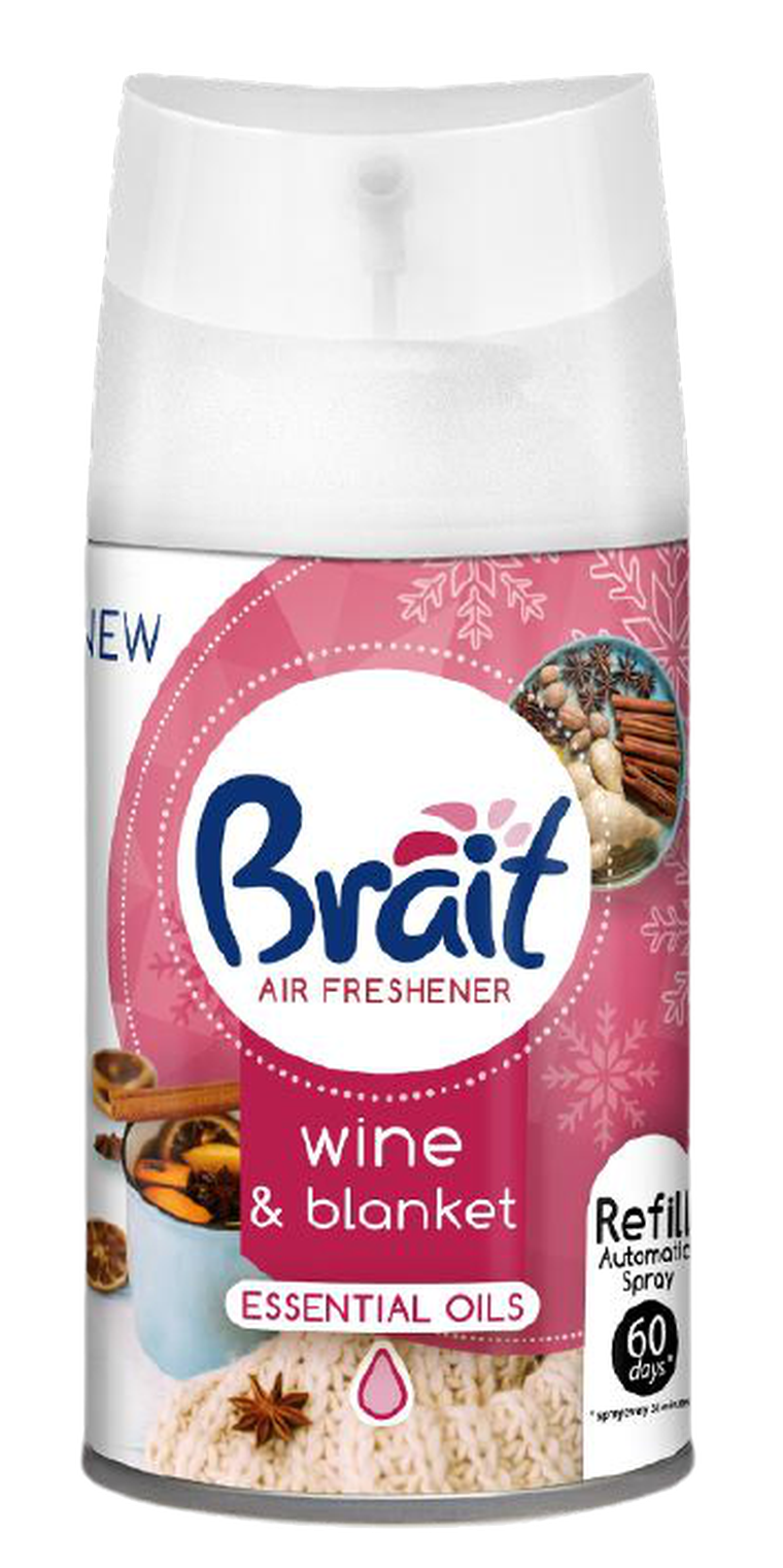 Brait, Air Freshener, odświeżacz automatyczny, zapas, wine & blanket, 250 ml