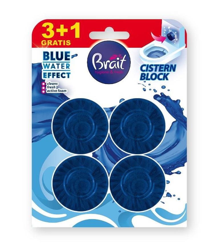 Brait, Blue Water Effect, krążek do WC, niebieski, 4-50 g