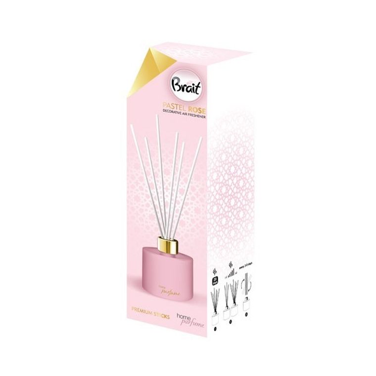 Brait, Home Parfume Decorative, olejek zapachowy + patyczki, pastel rose, 100 ml
