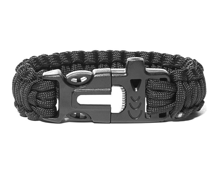 Bransoletka paracord 3w1, czarna