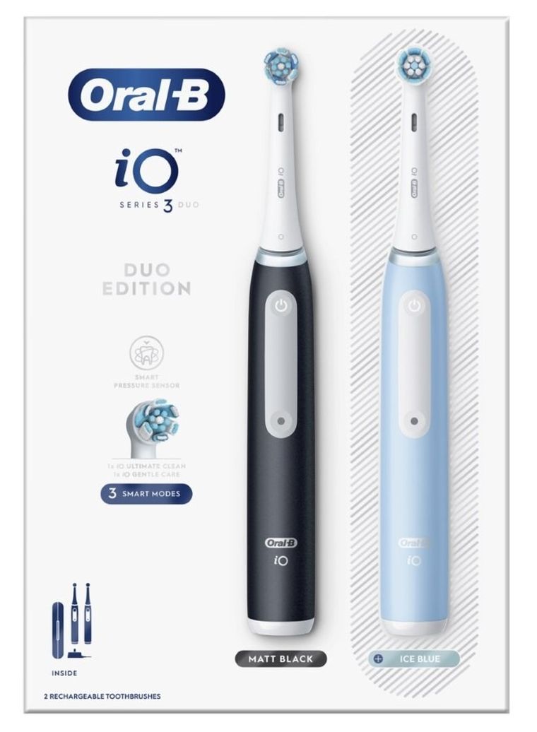 Braun, Oral-B, iO 3 Duo, szczoteczka elektryczna z etui, black & blue