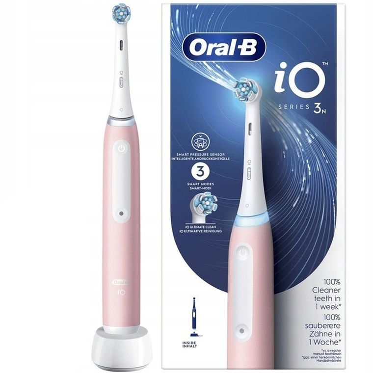 Braun, Oral-B, iO 3, szczoteczka elektryczna, magnetyczna, pink