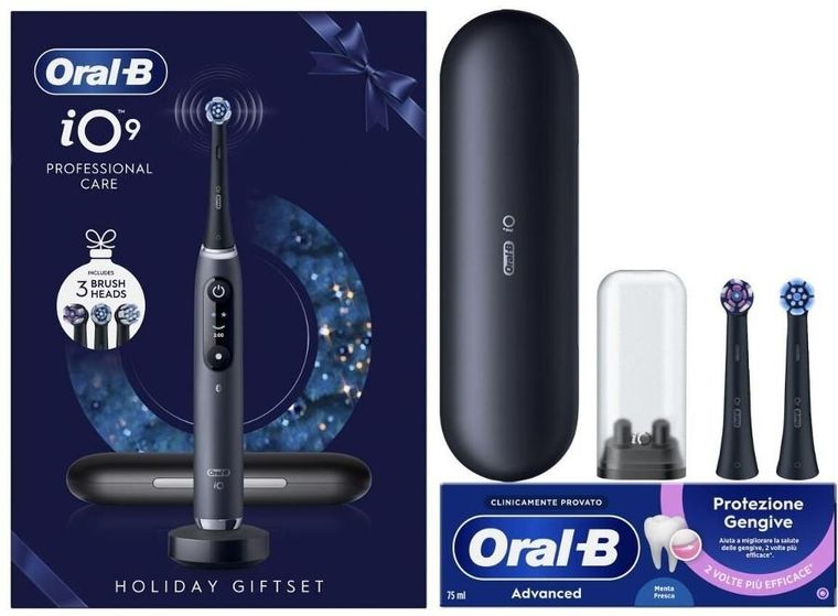 Braun, Oral-B iO9, szczoteczka elektryczna, 2 końcówki, czarna