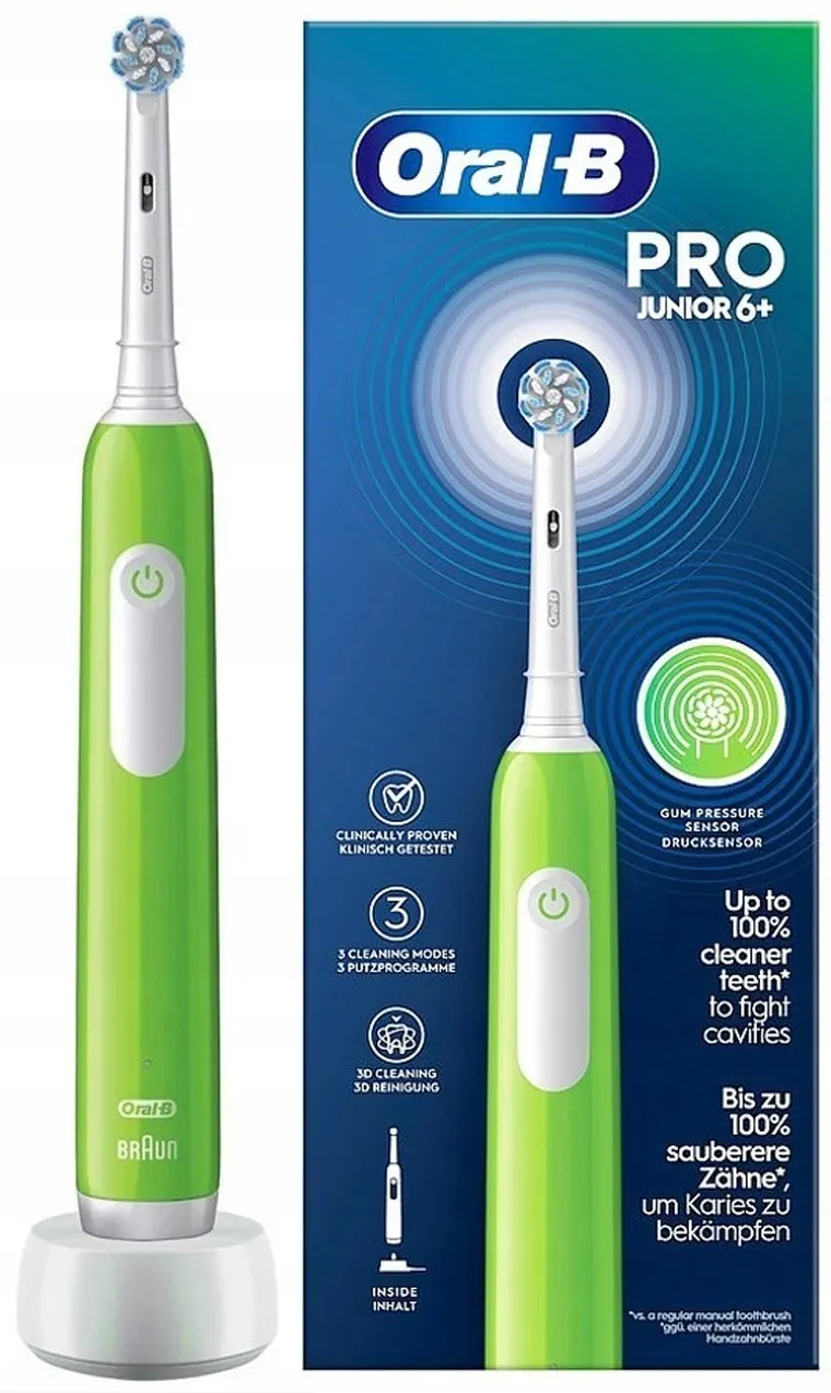 Braun, Oral-B, Junior Pro, szczoteczka elektryczna, zielona