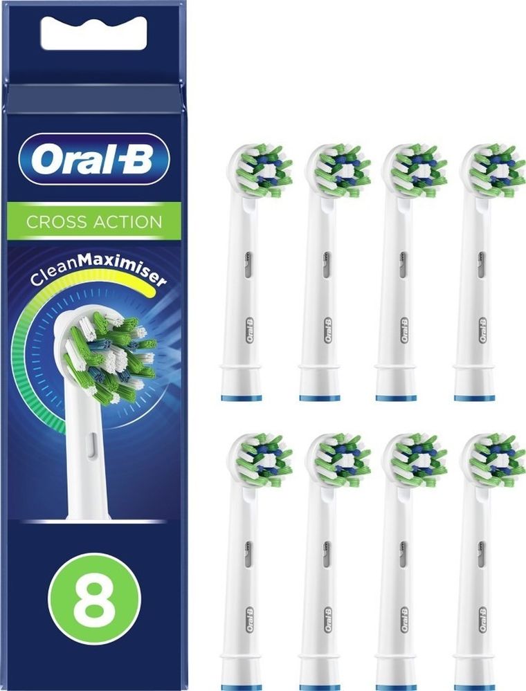 Braun, Oral-B, Końcówki do szczoteczki elektrycznej, CrossAct EB50-8, 8 szt.