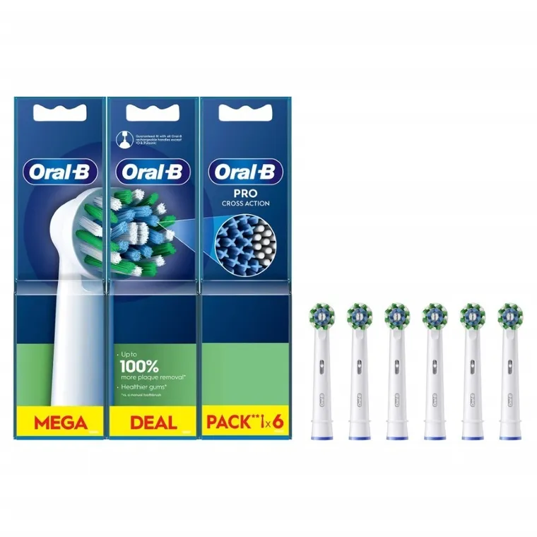 Braun, Oral-B, końcówki do szczoteczki elektrycznej CrossAction, 6 szt.