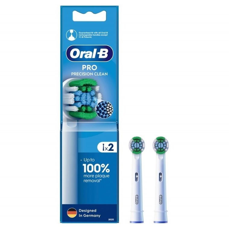Braun, Oral-B, końcówki do szczoteczki elektrycznej Precision Clean, 2 szt.