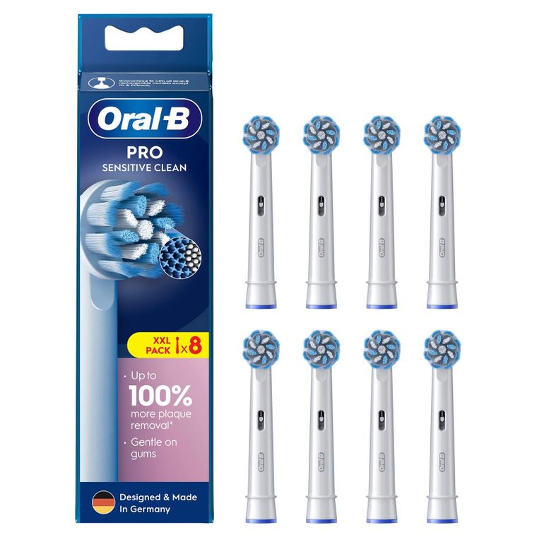 Braun, Oral-B, końcówki do szczoteczki elektrycznej Sensitive Clean, 8 szt.