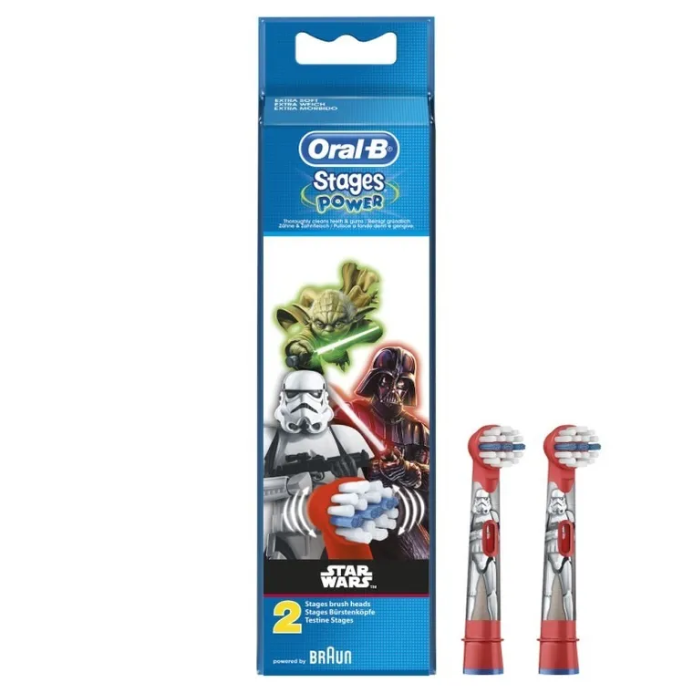 Braun, Oral-B, Star Wars, końcówki do szczoteczki dla dzieci, EB-10 Stages Power, 2 szt.