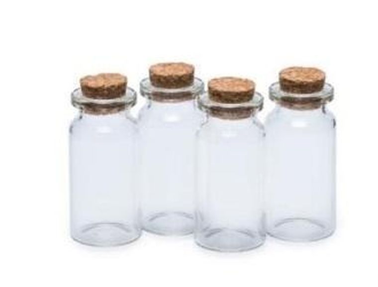 Brewis, buteleczki szklane, 2,2-5 cm, 4 szt.