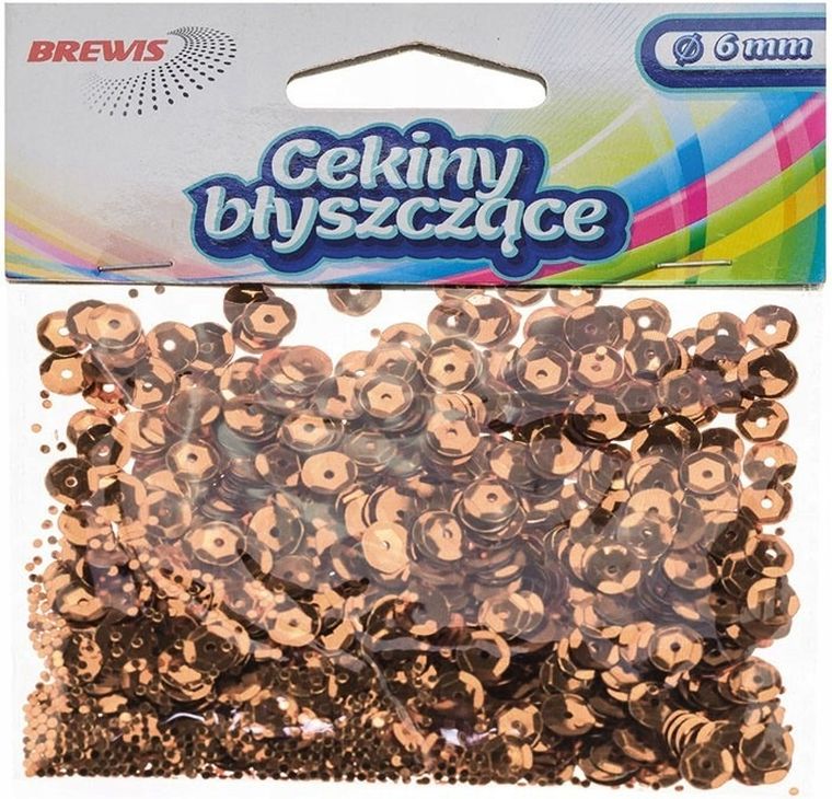 Brewis, cekiny, błyszczące, brązowe