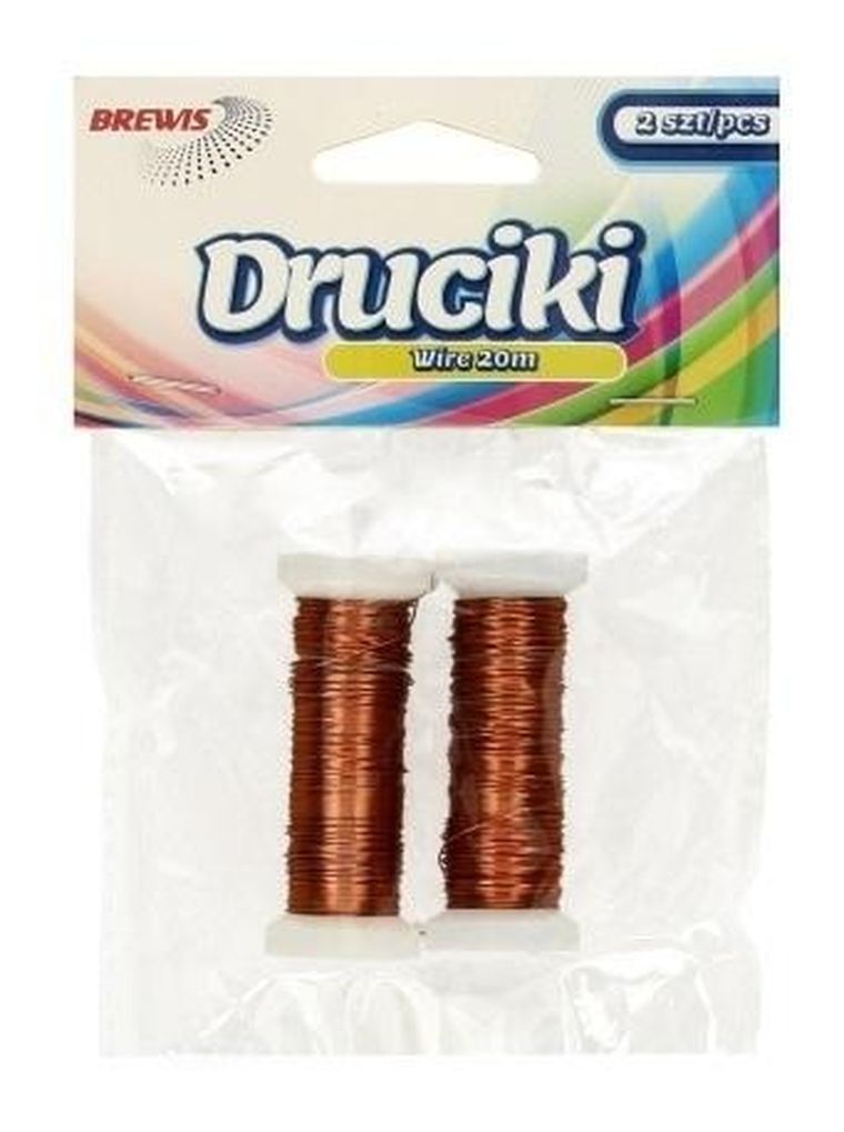 Brewis, druciki florystyczne, miedziane, 20 m, 2 szt.