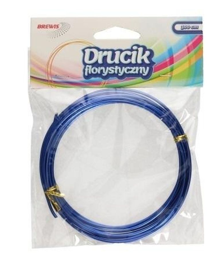 Brewis, druciki florystyczne, niebieskie, 3 mx2 mm