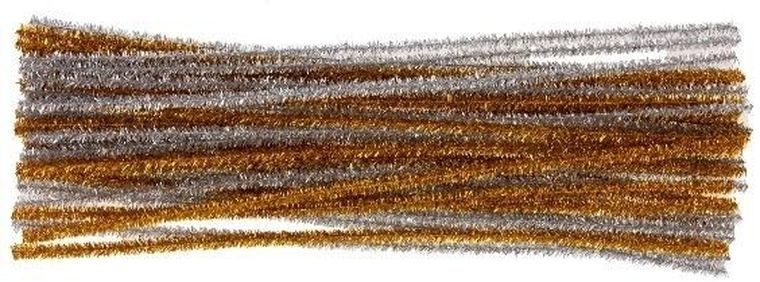 Brewis, druciki kreatywne, metalizowane, złote i srebrne, 30 cm