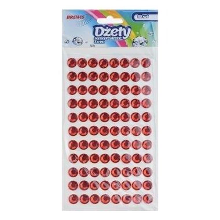 Brewis, dżety samoprzylepne, czerwone, 8 mm, 88 szt.