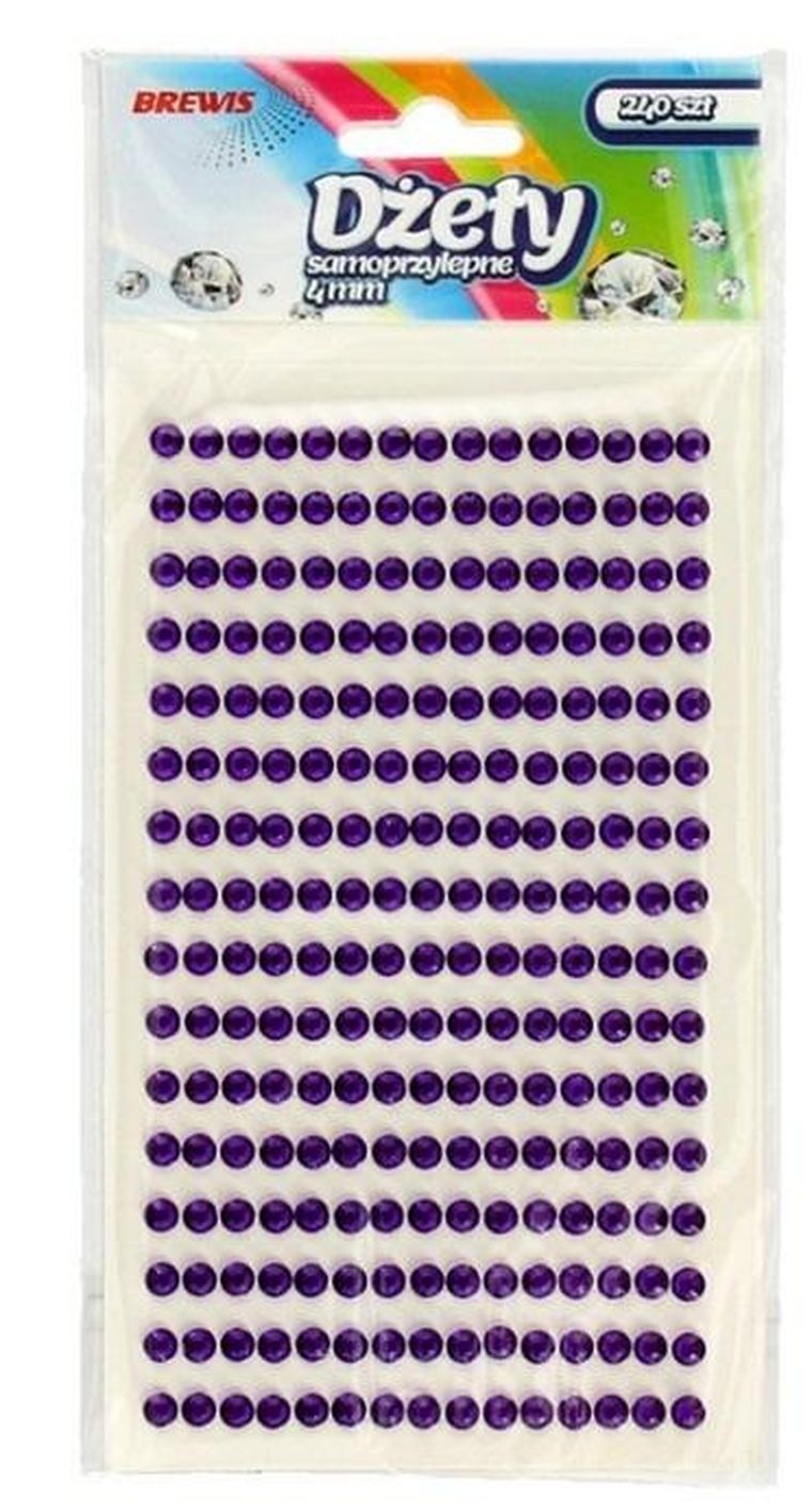 Brewis, dżety samoprzylepne, fioletowe, 4 mm, 240 szt.