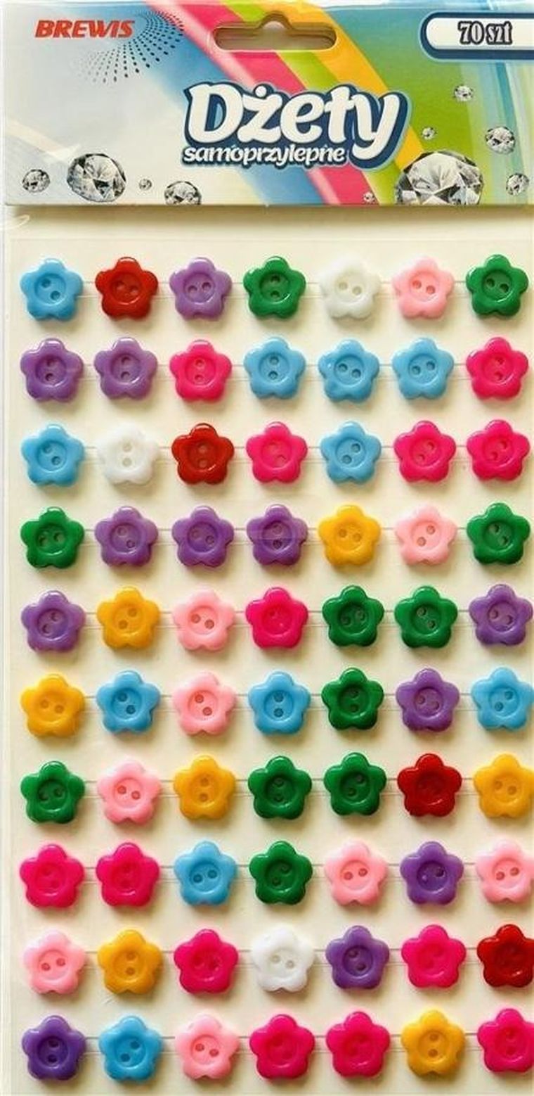 Brewis, dżety samoprzylepne, kwiatki, 70 szt.