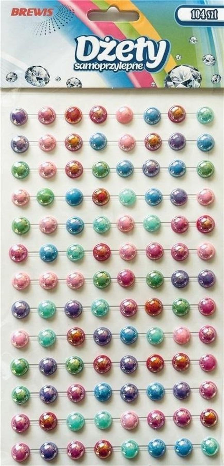 Brewis, dżety samoprzylepne, perłowe, 104 szt.